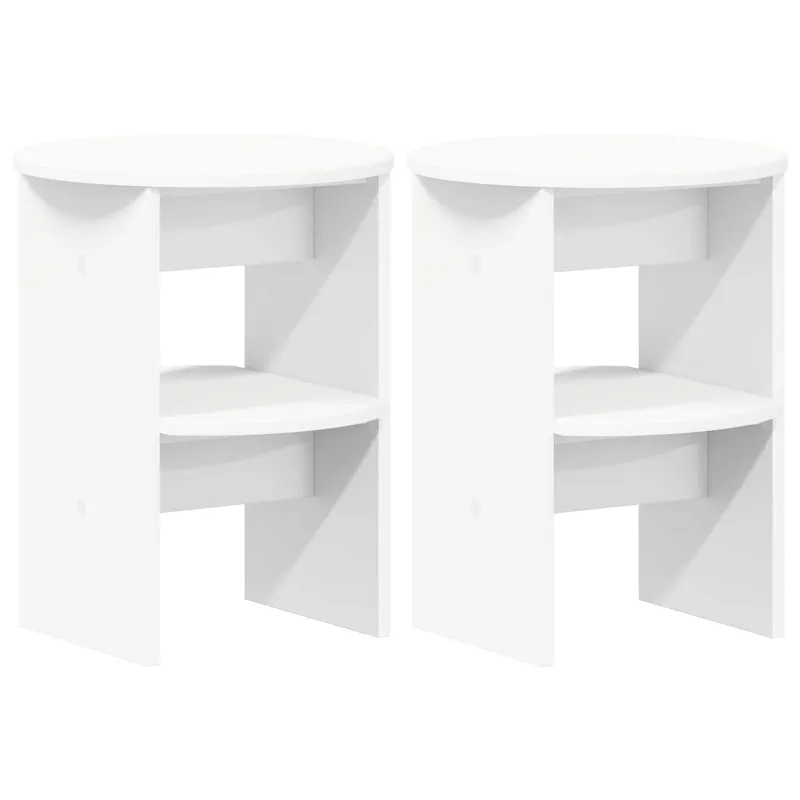 Šoninė spintelė 2 pcs Baltas Ø40 x 50 cm Dirbtinė mediena