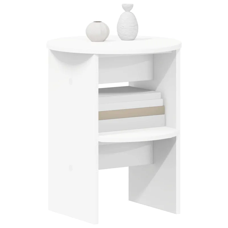 Šoninė spintelė 2 pcs Baltas Ø40 x 50 cm Dirbtinė mediena