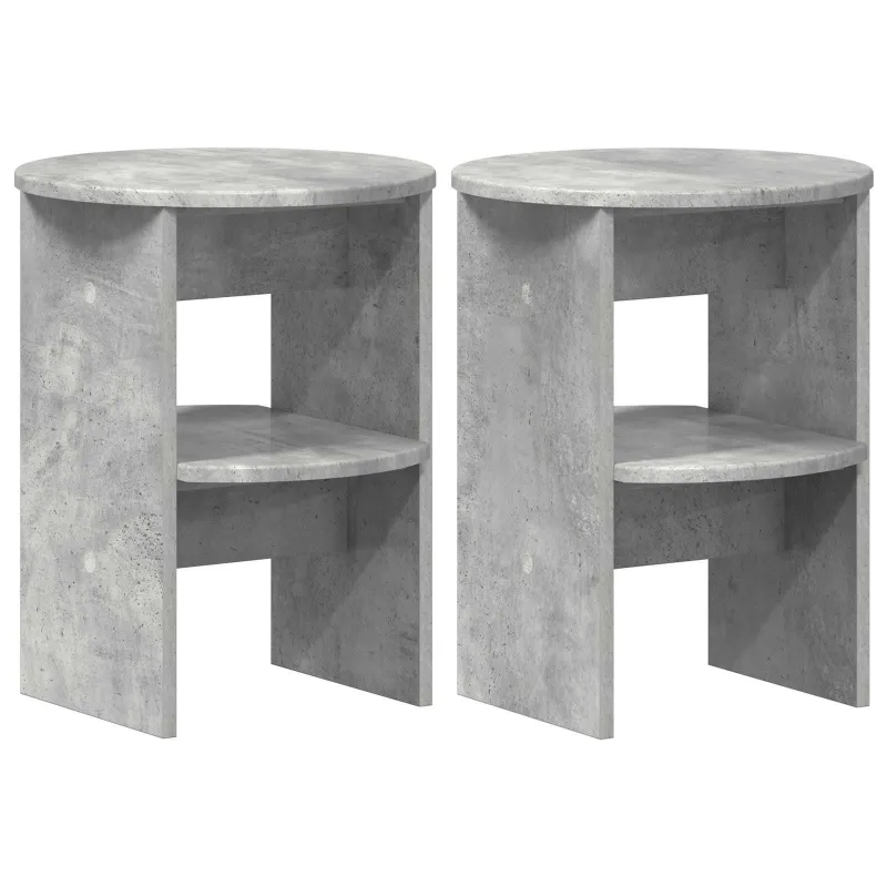 Šoninė spintelė 2 pcs Betono Pilka Ø40 x 50 cm Dirbtinė mediena