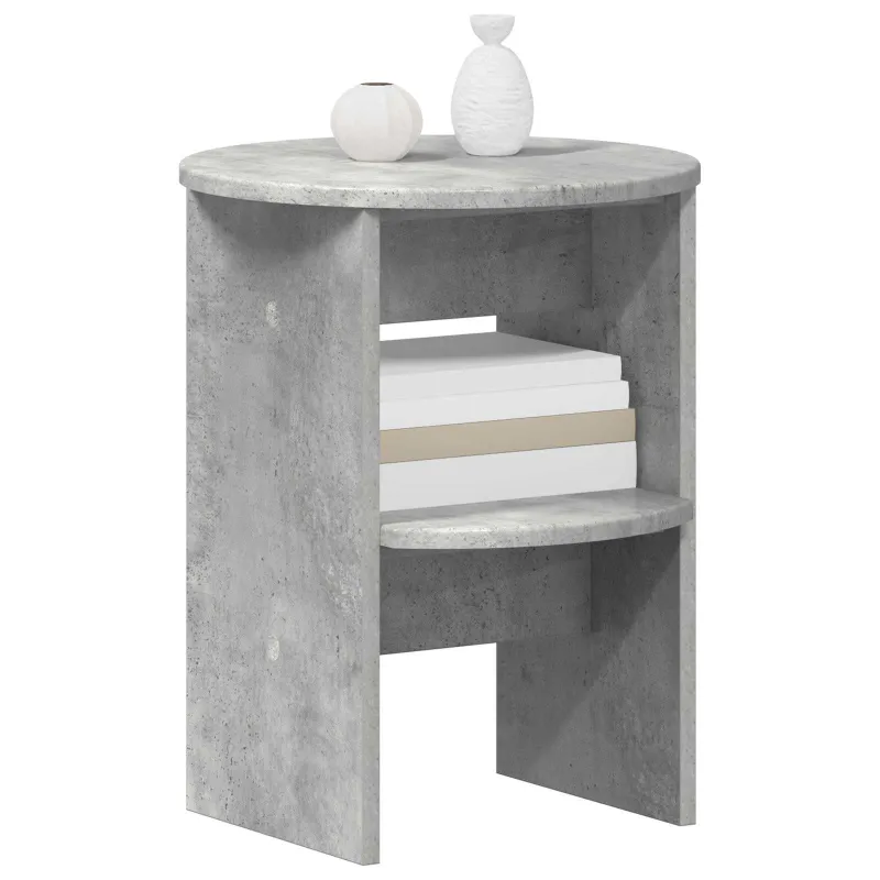 Šoninė spintelė 2 pcs Betono Pilka Ø40 x 50 cm Dirbtinė mediena