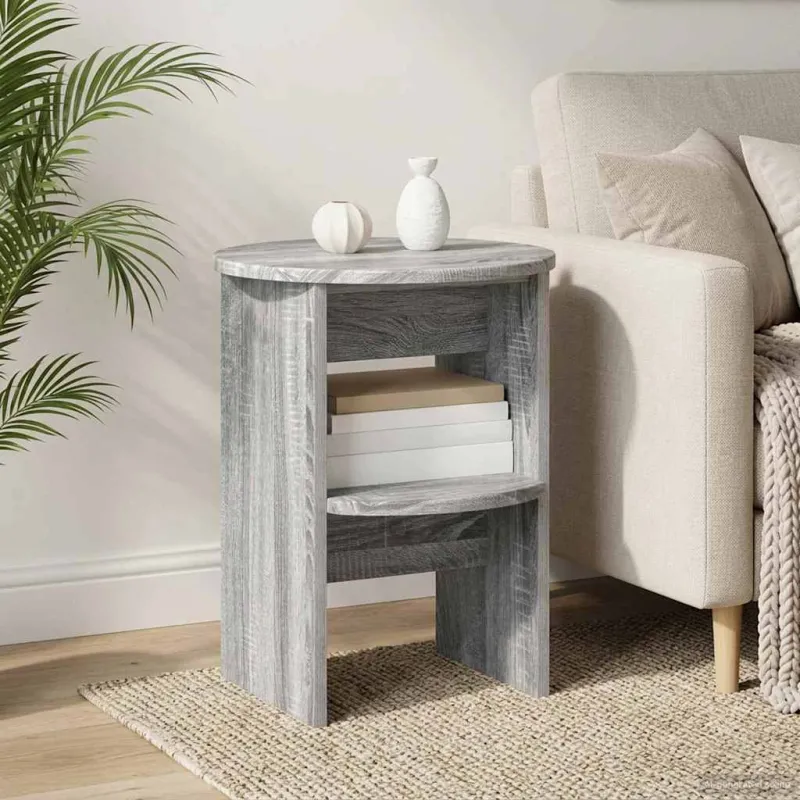 Šoninė spintelė 2 pcs Pilka Sonoma Ø40 x 50 cm Dirbtinė mediena