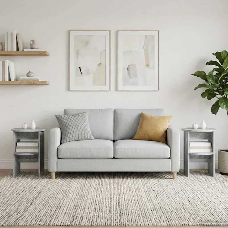 Šoninė spintelė 2 pcs Pilka Sonoma Ø40 x 50 cm Dirbtinė mediena