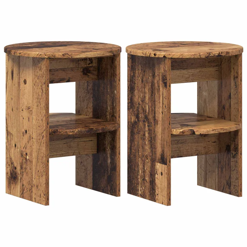 Šoninė spintelė 2 pcs Senas medis Ø40 x 50 cm Dirbtinė mediena
