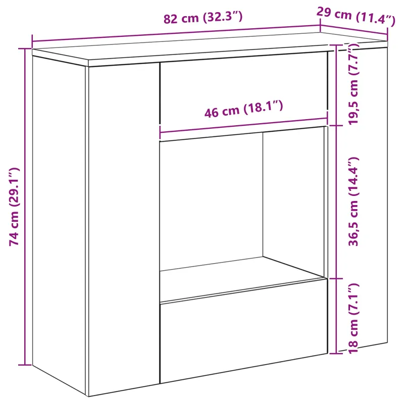 Amatinė Ąžuolas 82 x 29 x 74 cm