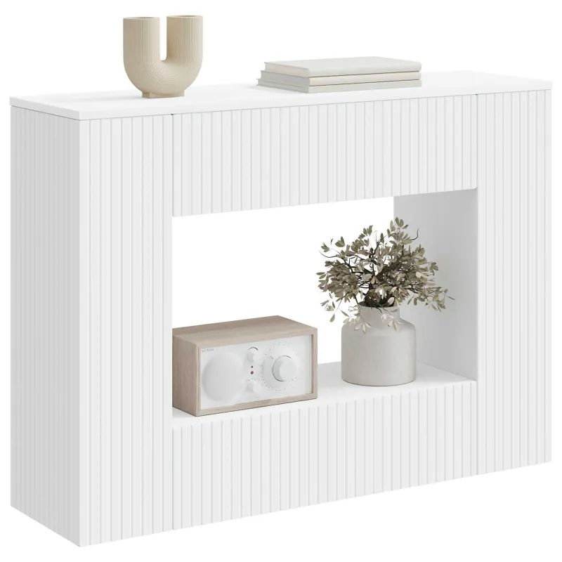 Konsolinis stalas Baltas 101 x 29 x 74 cm Dirbtinė mediena