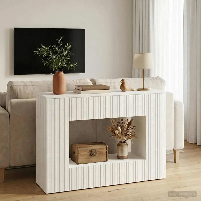 Konsolinis stalas Aukšto Blizgesio Baltas 101 x 29 x 74 cm