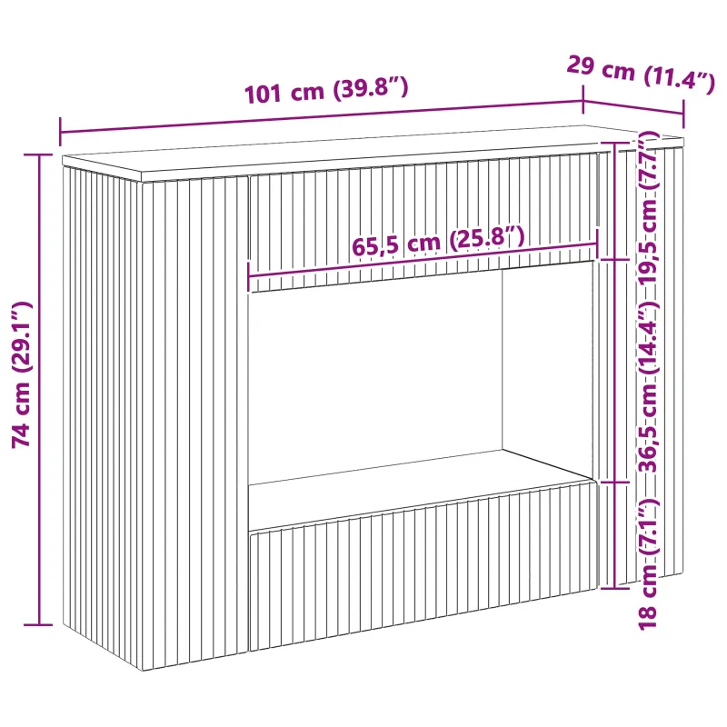 Konsolinis stalas Aukšto Blizgesio Baltas 101 x 29 x 74 cm