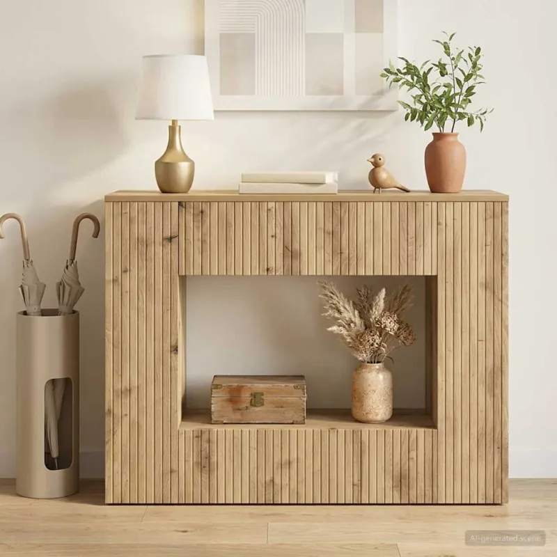 Konsolinis stalas Dryžuotas Amatinė Ąžuolas 101 x 29 x 74 cm