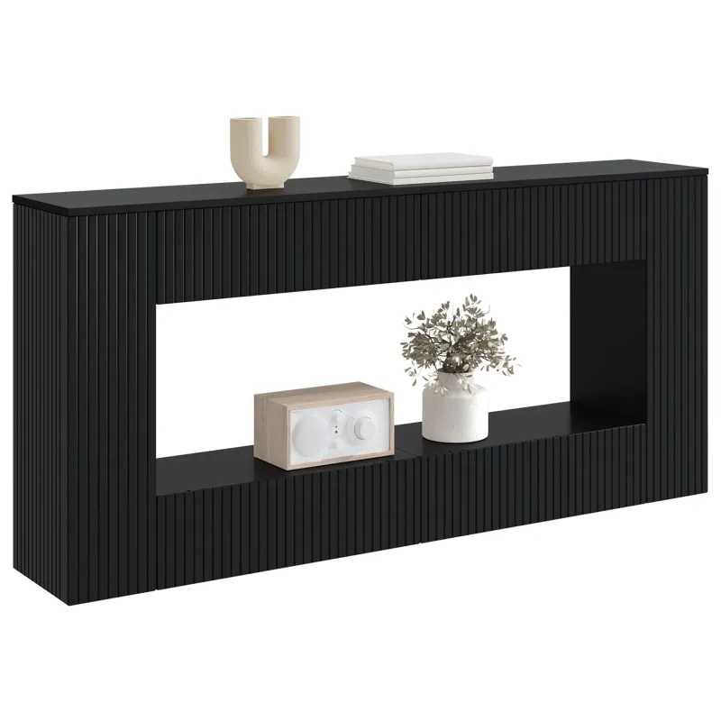 Konsolinis stalas Juodas 155 x 29 x 74 cm Dirbtinė mediena