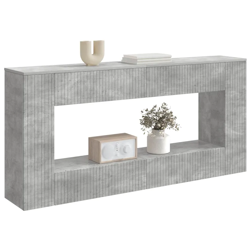 Konsolinis stalas Dryžuotas Betono Pilka 155 x 29 x 74 cm