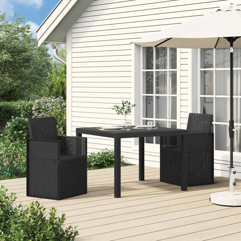 Sodo Valgomojo Kėdės 2 pcs Antracitas 53 x 47 x 88,5 cm PP