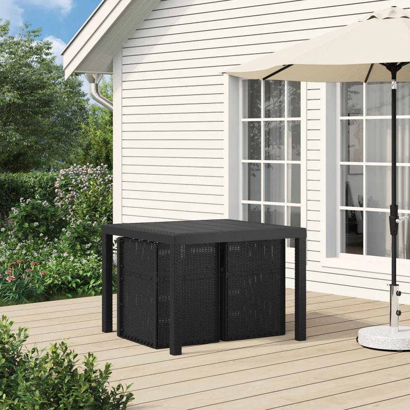 Sodo Valgomojo Kėdės 2 pcs Antracitas 53 x 47 x 88,5 cm PP
