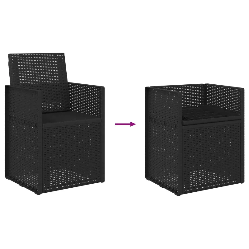 Sodo Valgomojo Kėdės 2 pcs Antracitas 53 x 47 x 88,5 cm PP