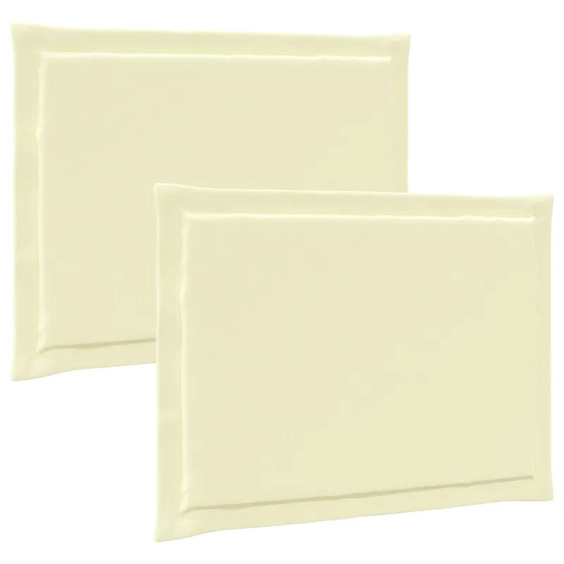 Sėdynių pagalvėlės 2 pcs Kreminė 47 x 36 x 2 cm Poliesteris