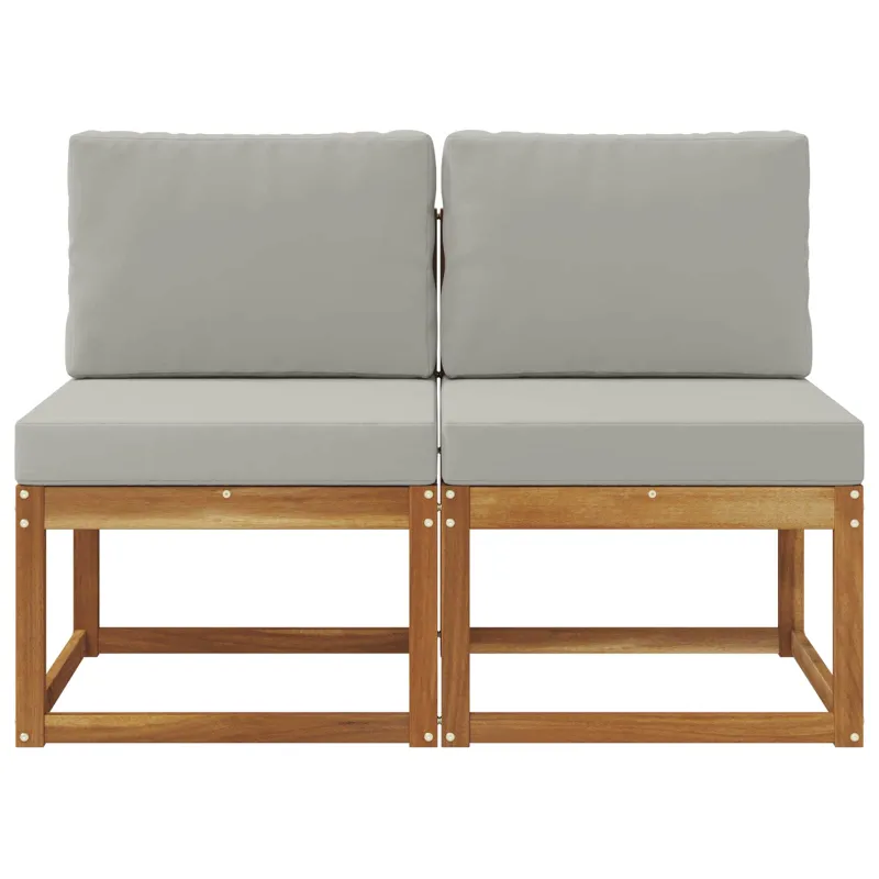 2 Vienetas Lauko Vidurinis Sofa Kietos akacijos mediena