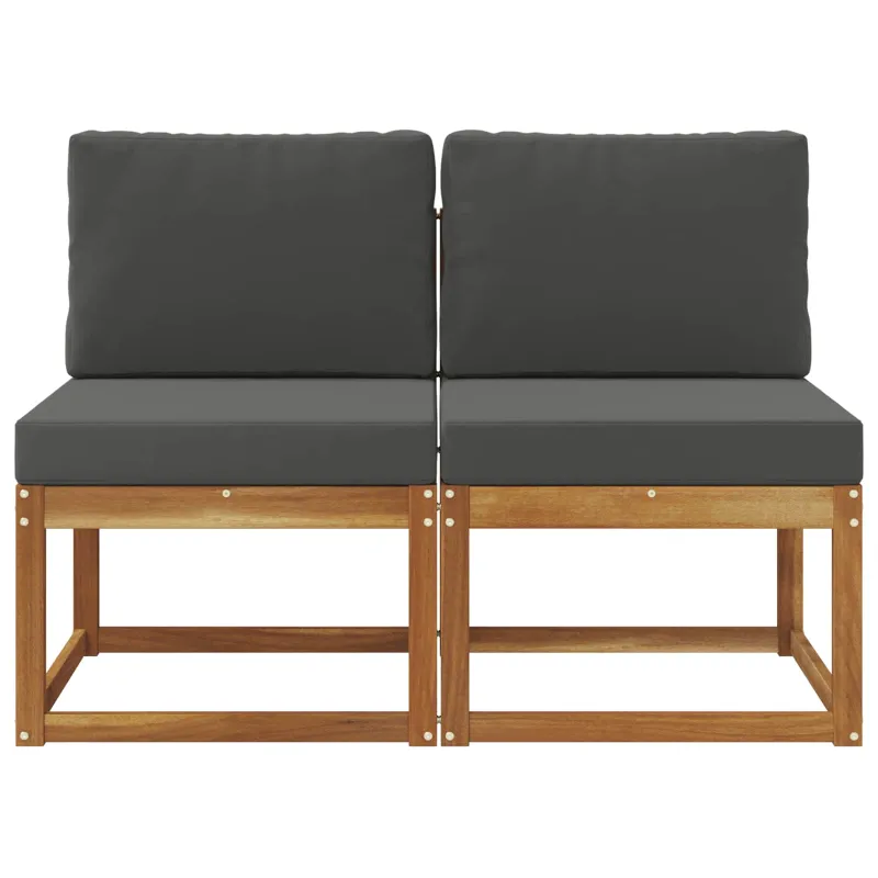 2 Vienetas Lauko Vidurinis Sofa Kietos akacijos mediena