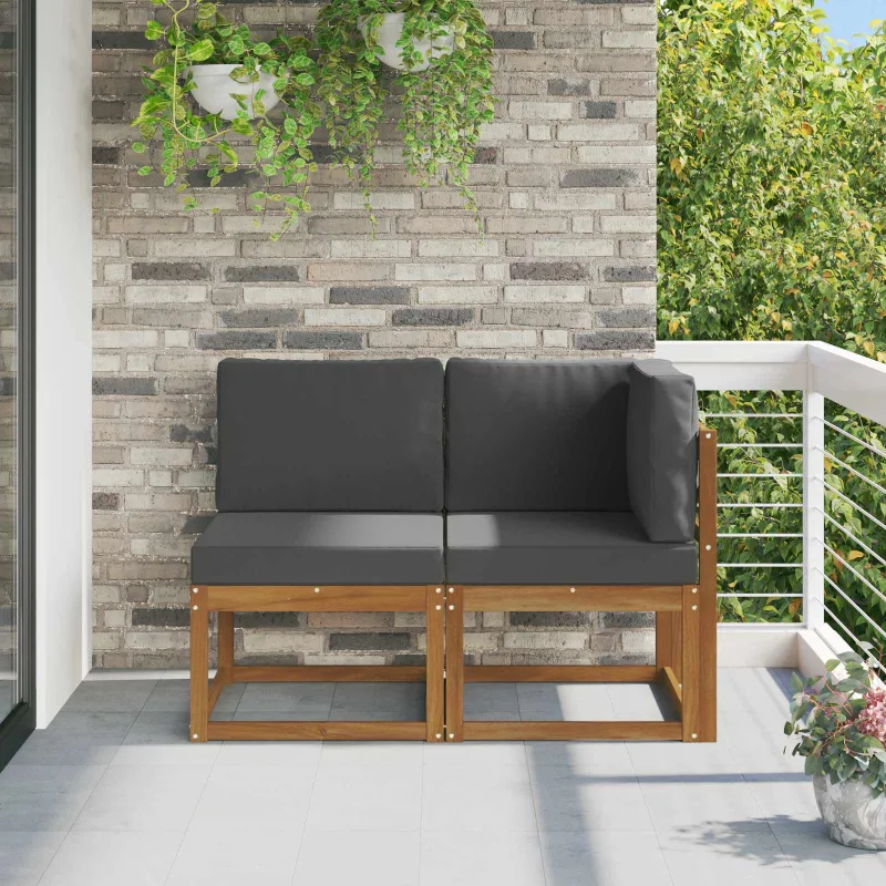 Lauko vidurinė ir kampinė sofa su pagalve 2 Vienetas