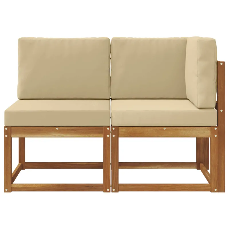 Lauko vidurinė ir kampinė sofa 2 Vienetas Natūralus ir bežinis