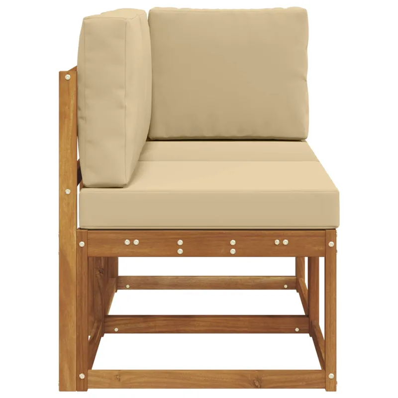 Lauko vidurinė ir kampinė sofa 2 Vienetas Natūralus ir bežinis
