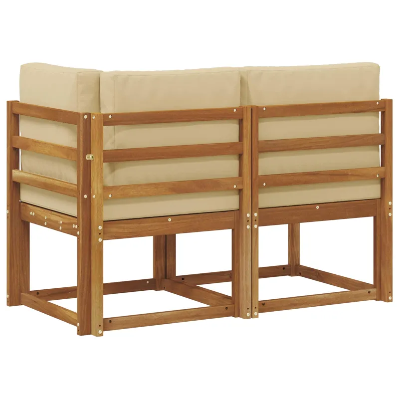 Lauko vidurinė ir kampinė sofa 2 Vienetas Natūralus ir bežinis
