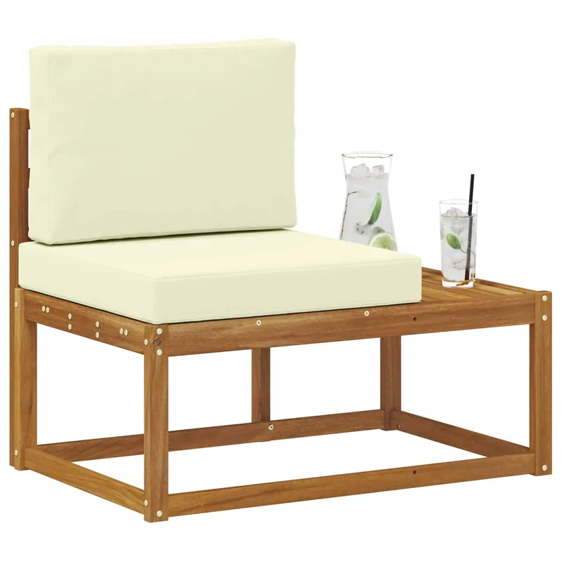 Lauko galinė sofa su pagalve Natūrali 91 x 63 x 73 cm