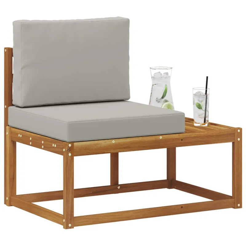 Lauko galinė sofa su pagalve Natūrali 91 x 63 x 73 cm