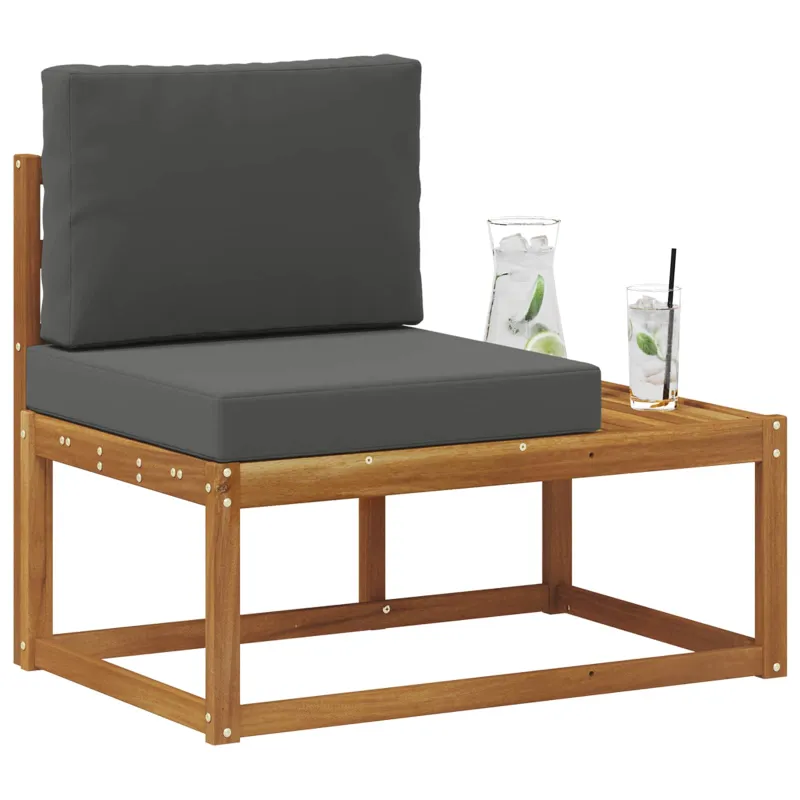 Lauko galinė sofa Natūralus ir antracitas 91 x 63 x 73 cm
