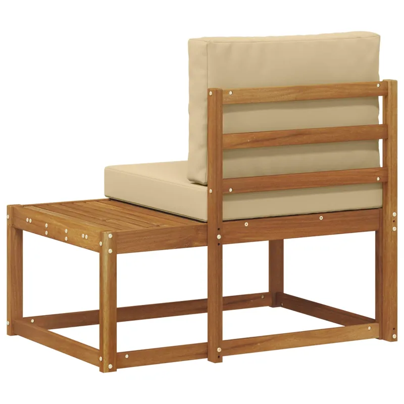 Lauko galinė sofa su pagalve Natūrali 91 x 63 x 73 cm