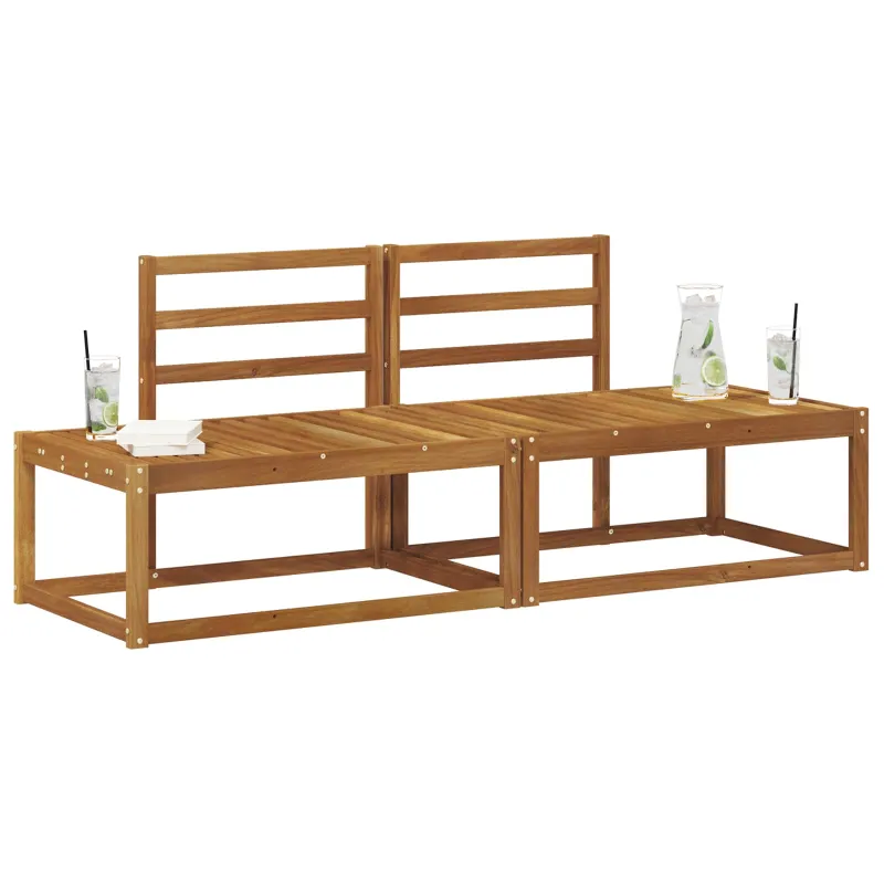 Lauko galinė sofa 2 Vienetas Natūrali 182,5 x 63 x 73 cm