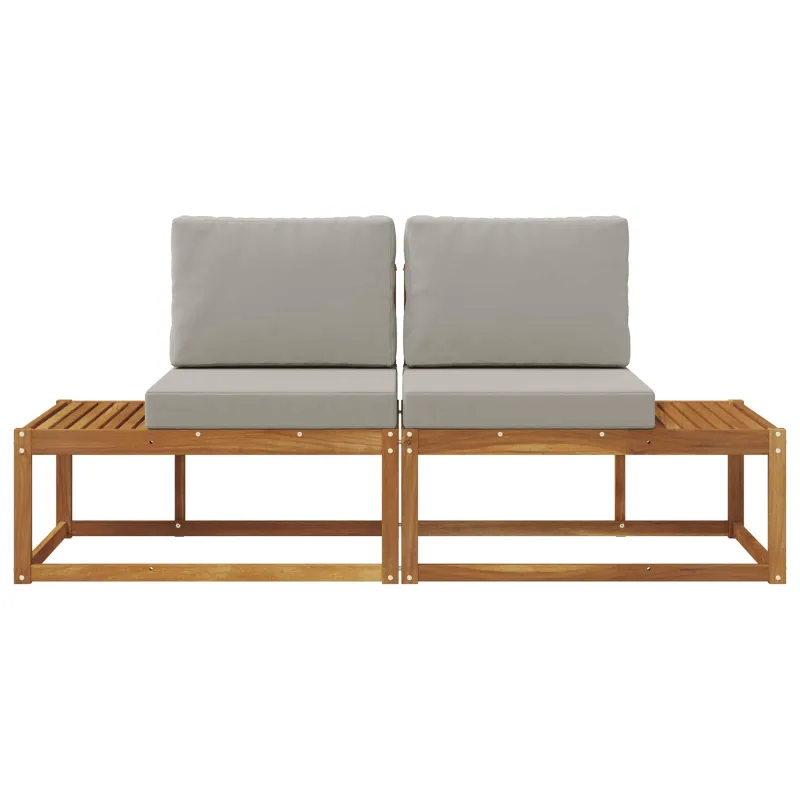Lauko galinė sofa 2 Vienetas Natūrali ir šviesiai pilka