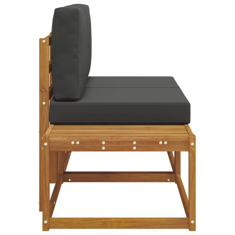 Lauko galinė sofa su pagalve 2 Vienetas Natūralus ir antracitas
