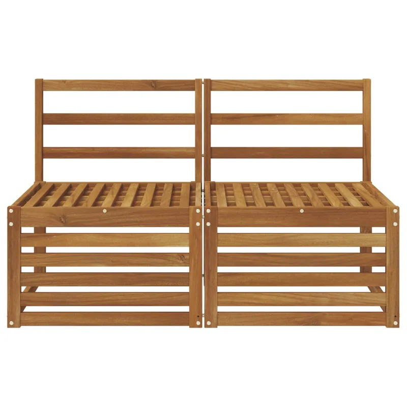 2 Vienetas Lauko Vidurinis Sofa Kietos akacijos mediena