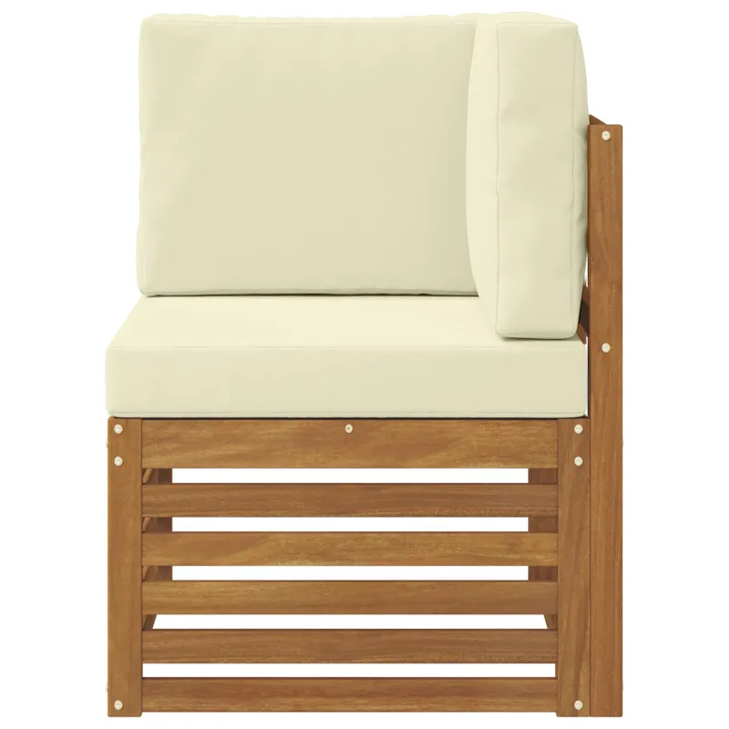 Lauko kampinė sofa Kietos akacijos mediena Natūrali