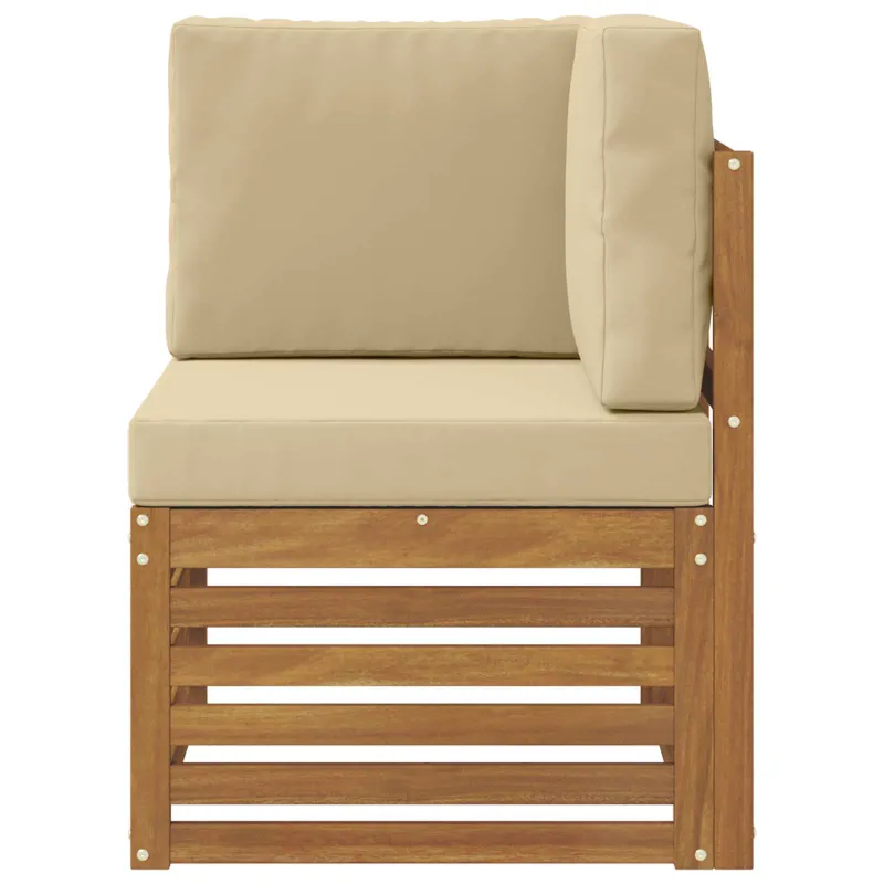 Lauko kampinė sofa Kietos akacijos mediena Natūrali