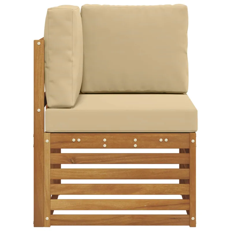 Lauko kampinė sofa Kietos akacijos mediena Natūrali