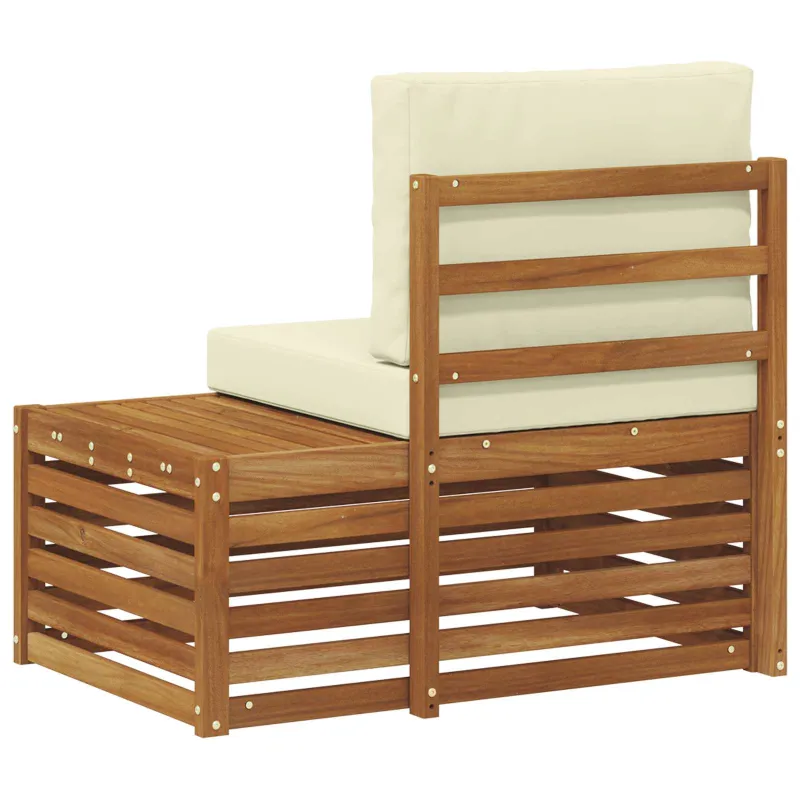 Lauko galinė sofa su pagalve Natūrali 91 x 63 x 73 cm