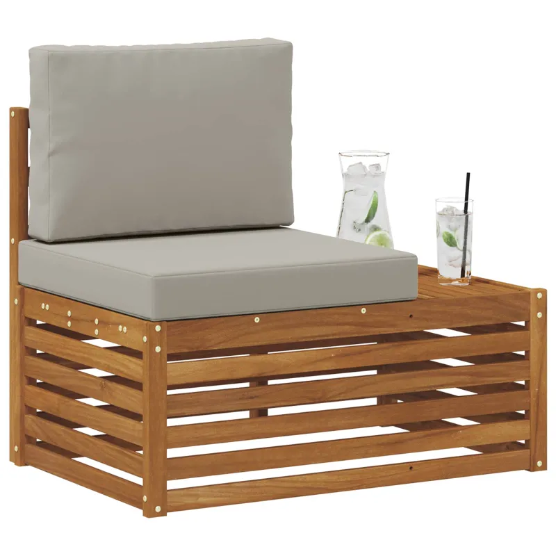 Lauko galinė sofa su pagalve Natūrali 91 x 63 x 73 cm