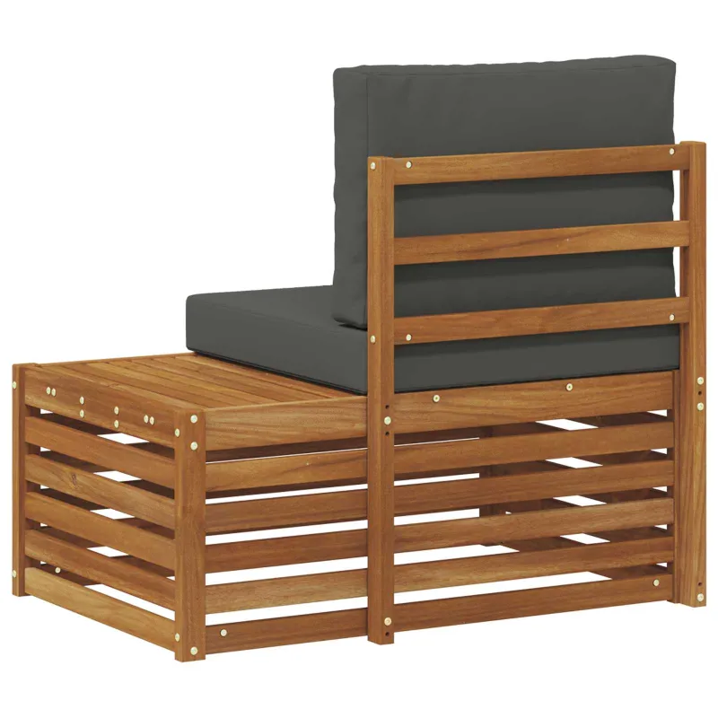 Lauko galinė sofa su pagalve Natūrali 91 x 63 x 73 cm