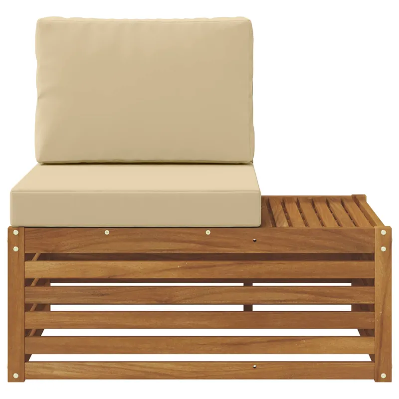 Lauko galinė sofa su pagalve Natūrali 91 x 63 x 73 cm