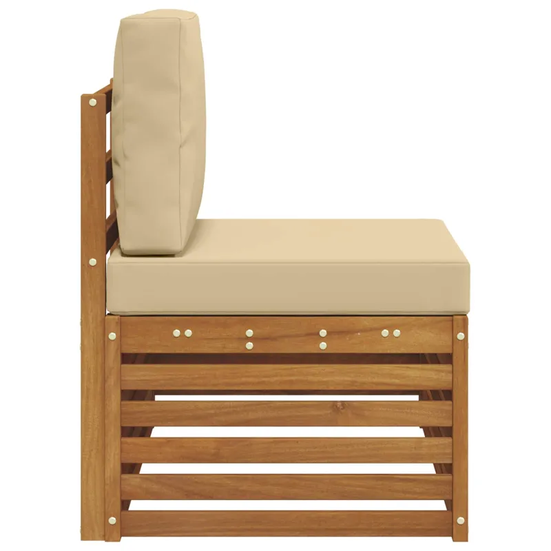 Lauko galinė sofa su pagalve Natūrali 91 x 63 x 73 cm