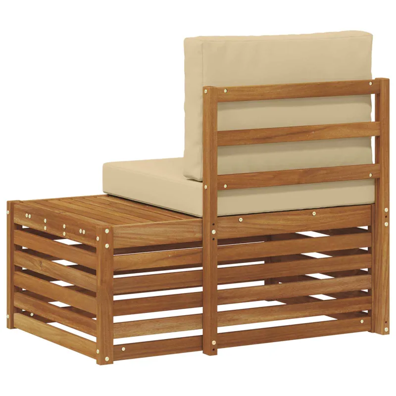 Lauko galinė sofa su pagalve Natūrali 91 x 63 x 73 cm