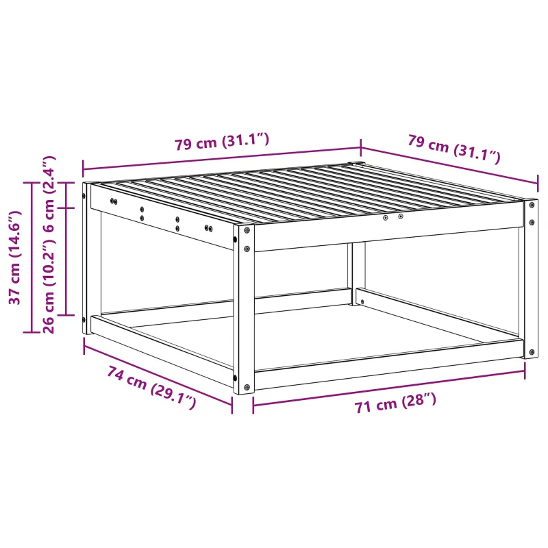 Lauko stalas Natūrali 79 x 79 x 37 cm