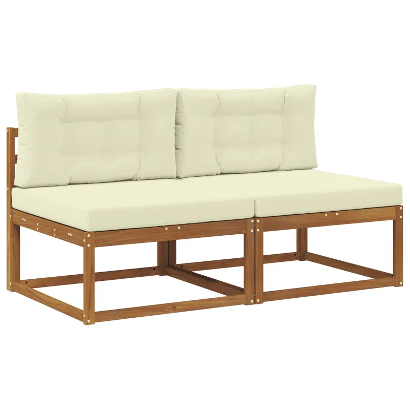 Lauko Vidurinis Sofa su pagalve 2 Vienetas Natūrali