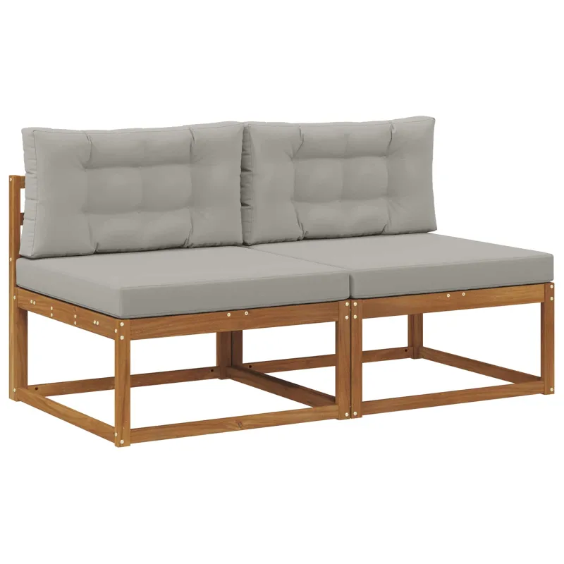 Lauko Vidurinis Sofa su pagalve 2 Vienetas Natūrali