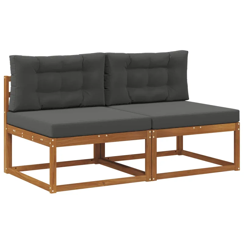 Lauko Vidurinis Sofa su pagalve 2 Vienetas Natūrali