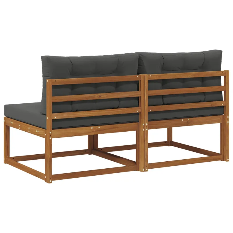 Lauko Vidurinis Sofa su pagalve 2 Vienetas Natūrali
