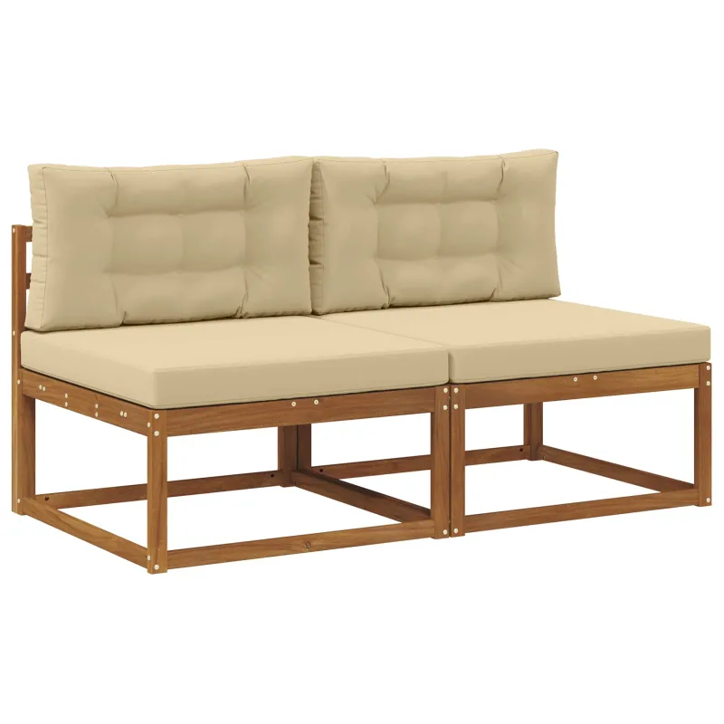 Lauko Vidurinis Sofa su pagalve 2 Vienetas Natūrali