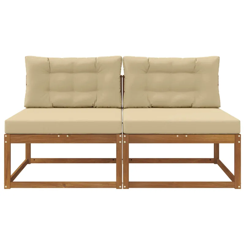 Lauko Vidurinis Sofa su pagalve 2 Vienetas Natūrali