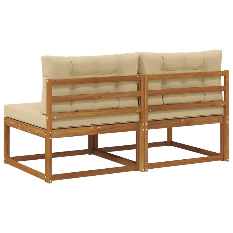 Lauko Vidurinis Sofa su pagalve 2 Vienetas Natūrali