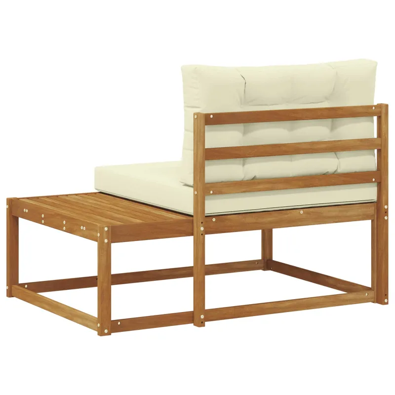 Lauko galinė sofa su pagalve Natūrali 115 x 83 x 73 cm